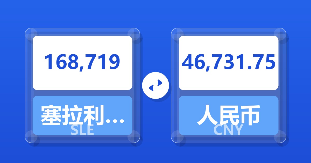 168,719塞拉利昂利昂兑人民币