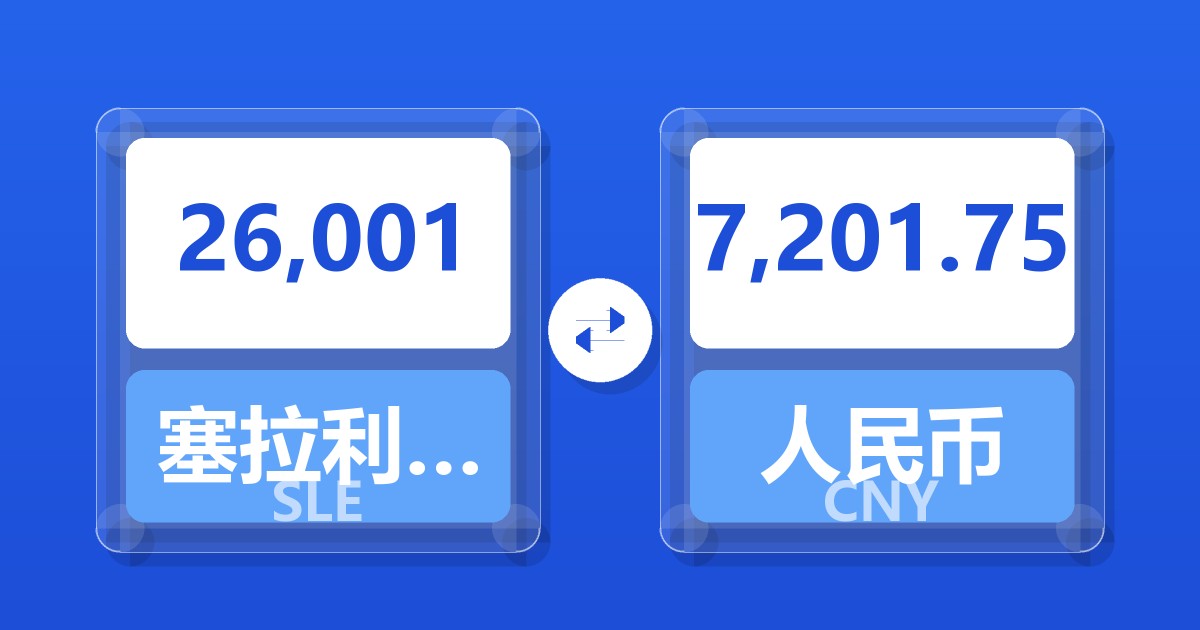 26,001塞拉利昂利昂兑人民币