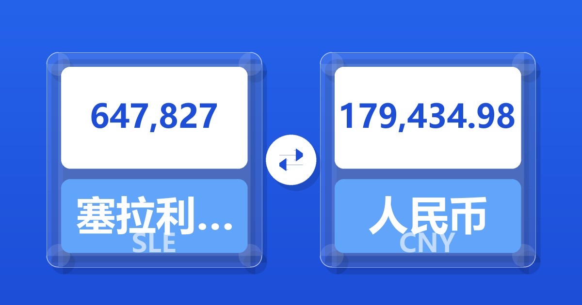 647,827塞拉利昂利昂兑人民币