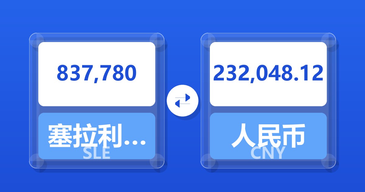 837,780塞拉利昂利昂兑人民币
