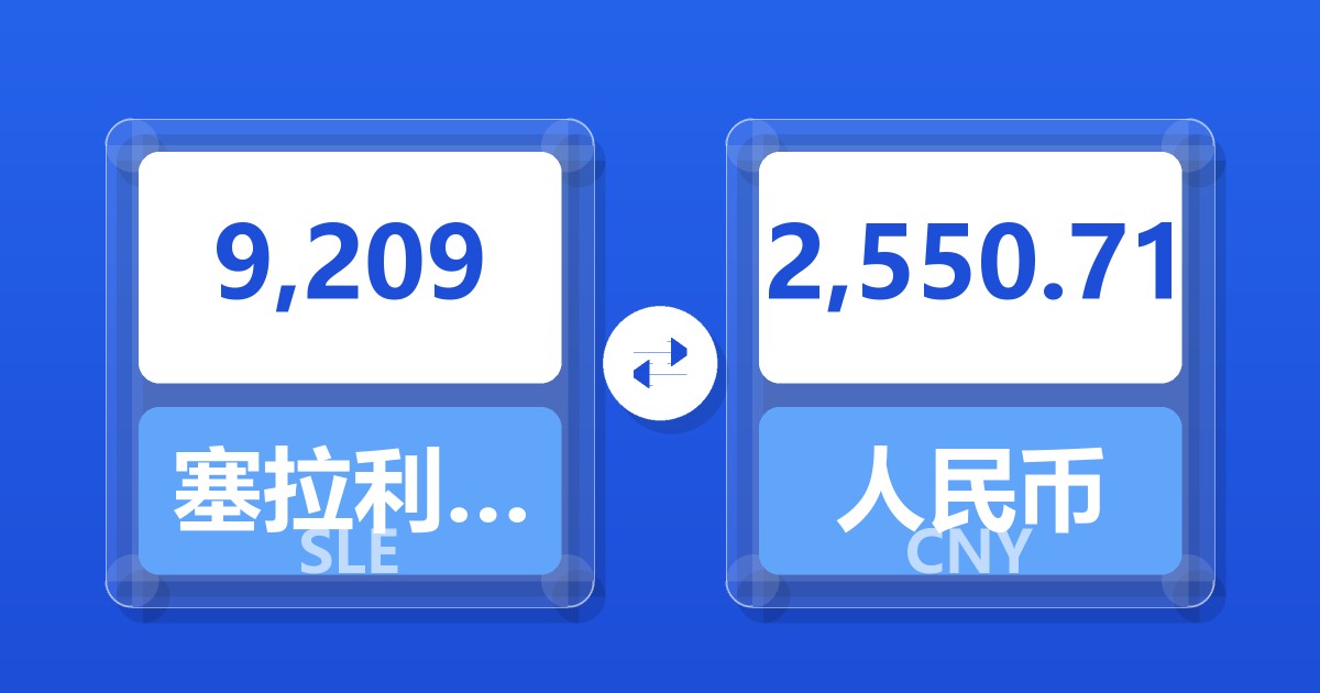 9,209塞拉利昂利昂兑人民币