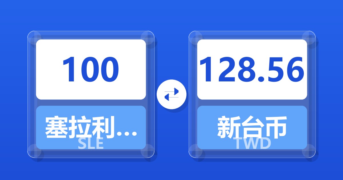 100塞拉利昂利昂兑新台币