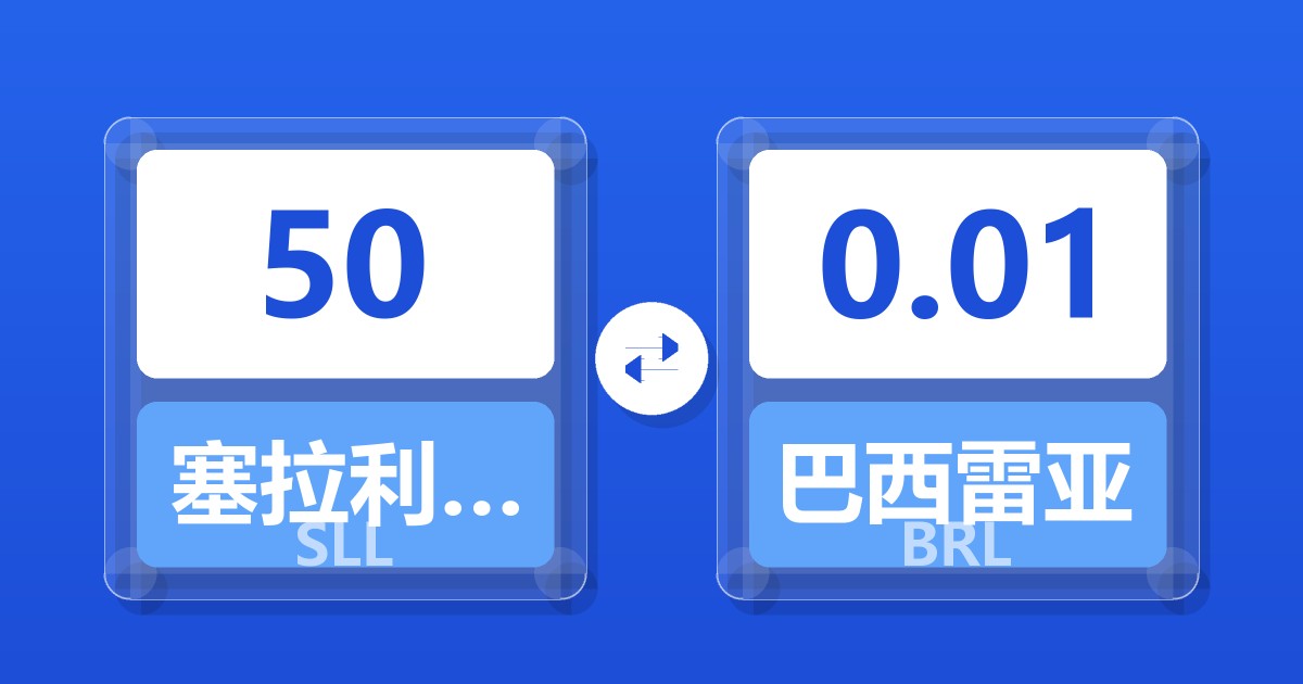 50塞拉利昂利昂（旧）兑巴西雷亚尔