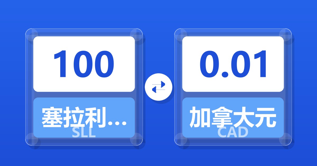 100塞拉利昂利昂（旧）兑加拿大元