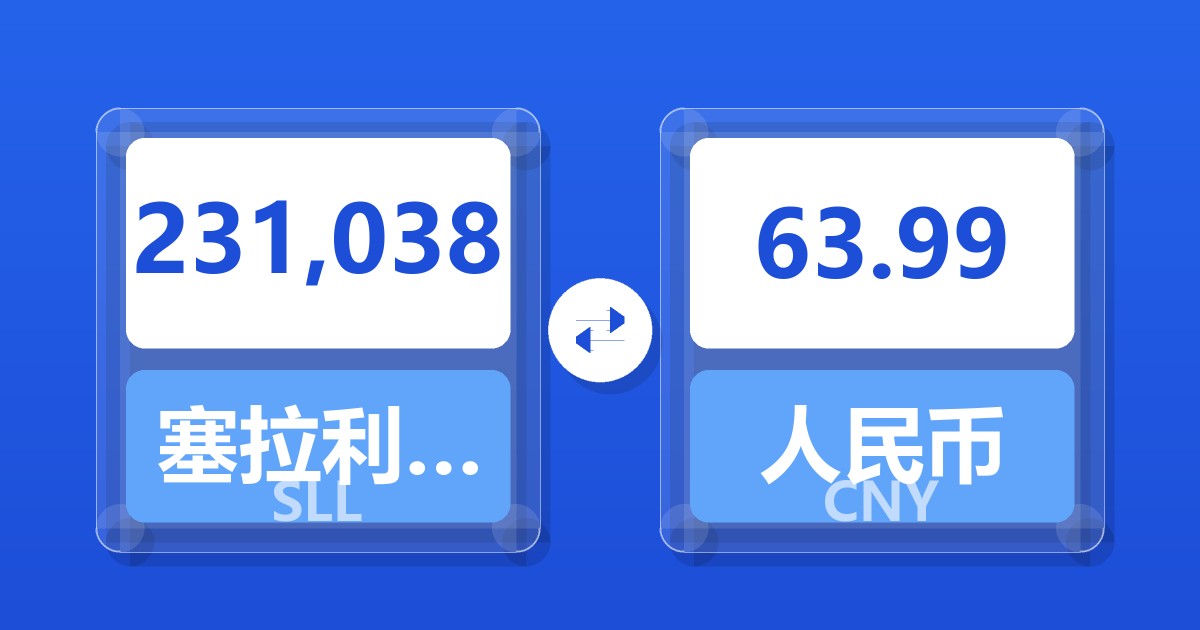 231,038塞拉利昂利昂（旧）兑人民币