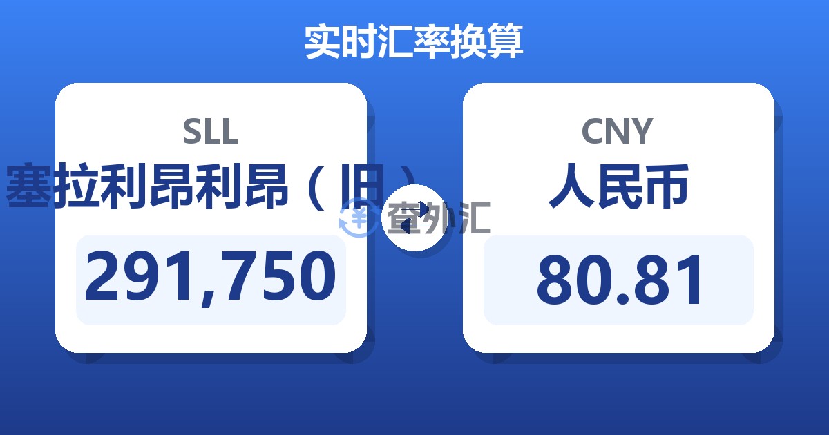 291,750塞拉利昂利昂（旧）兑人民币