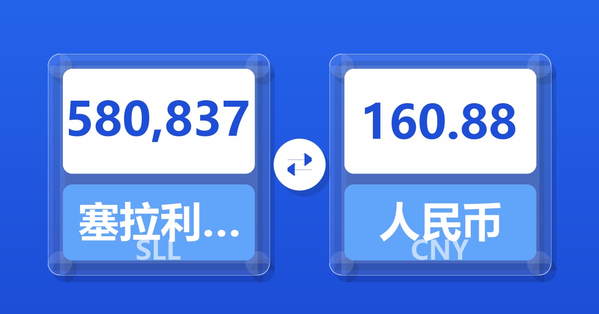 580,837塞拉利昂利昂（旧）兑人民币