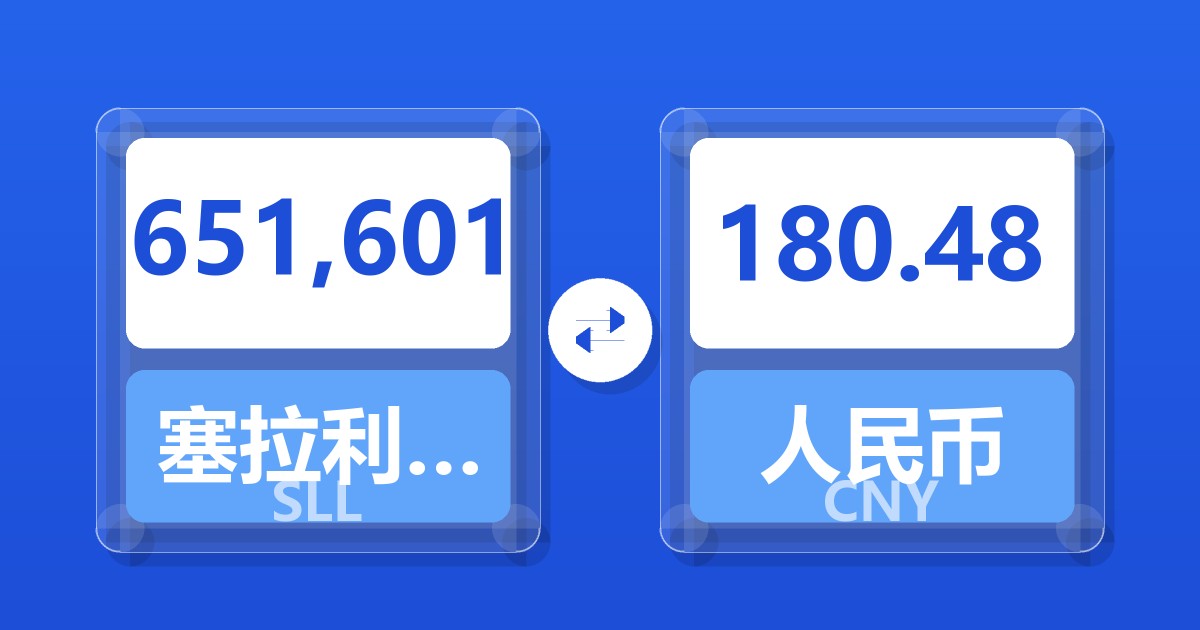 651,601塞拉利昂利昂（旧）兑人民币