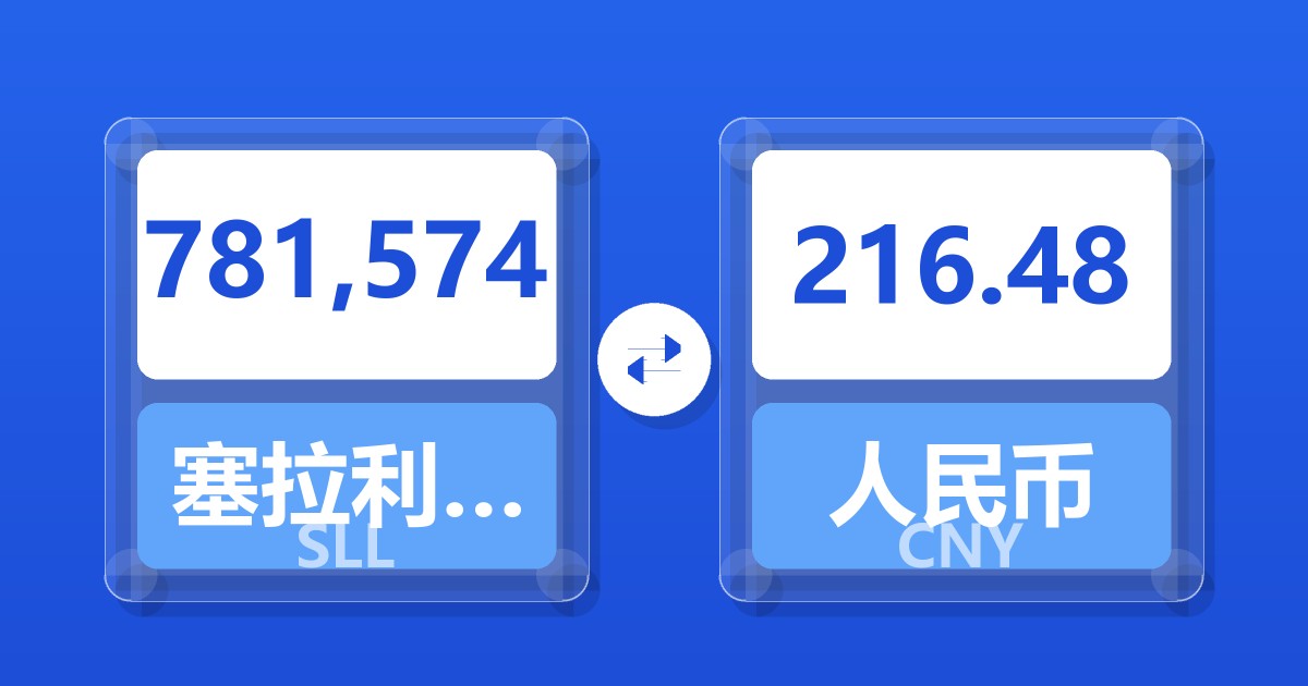781,574塞拉利昂利昂（旧）兑人民币