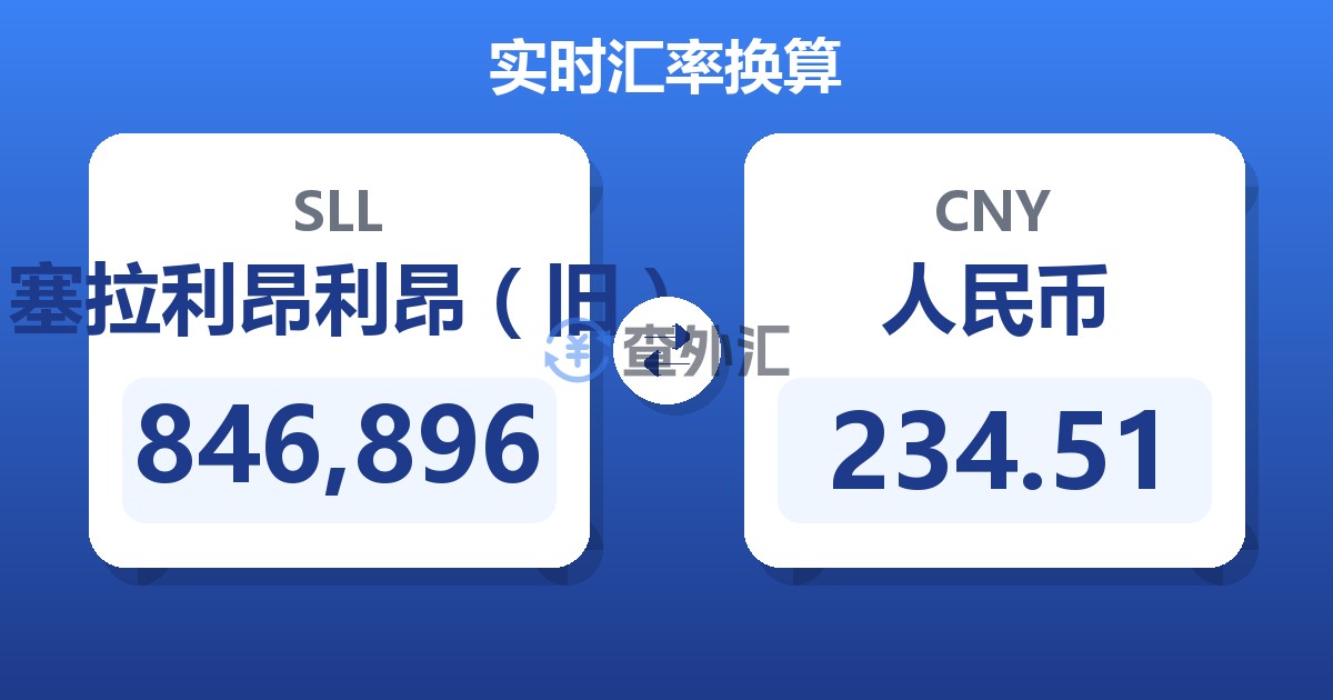 846,896塞拉利昂利昂（旧）兑人民币