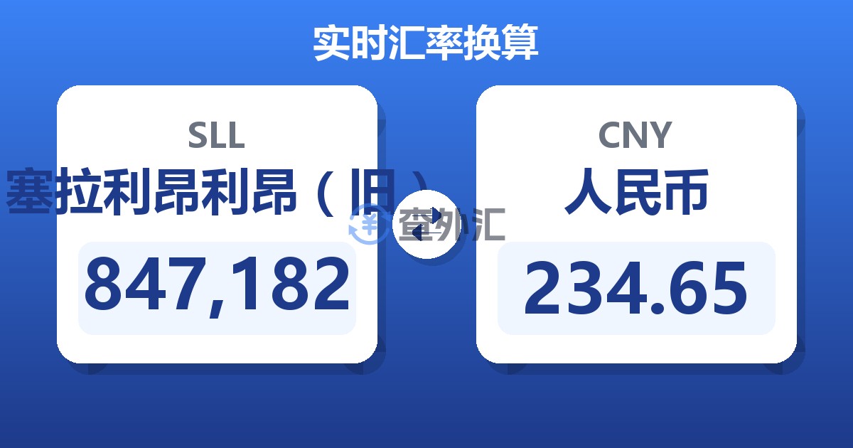 847,182塞拉利昂利昂（旧）兑人民币