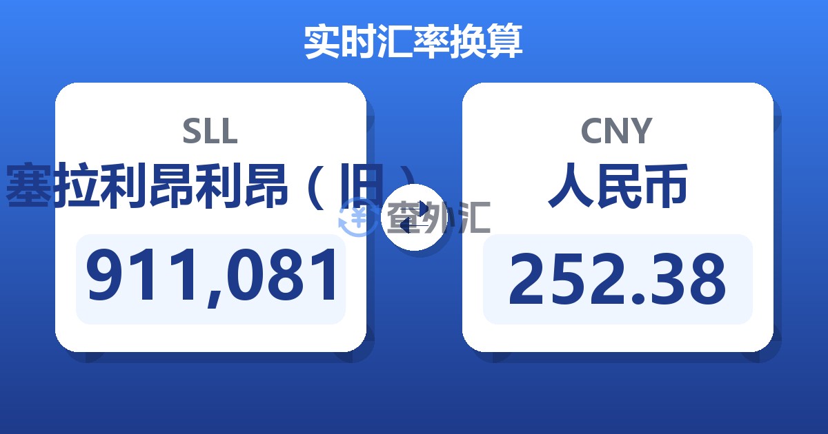 911,081塞拉利昂利昂（旧）兑人民币