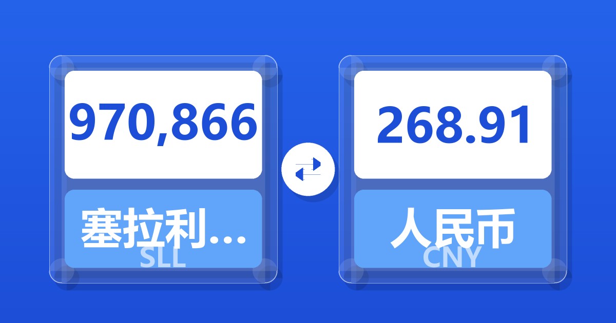970,866塞拉利昂利昂（旧）兑人民币