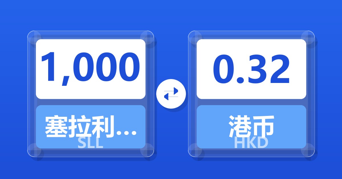 1,000塞拉利昂利昂（旧）兑港币