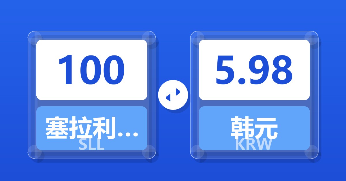100塞拉利昂利昂（旧）兑韩元