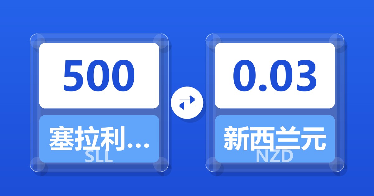 500塞拉利昂利昂（旧）兑新西兰元