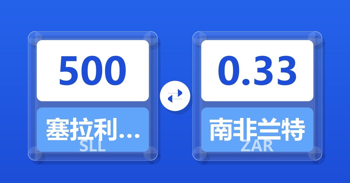 500塞拉利昂利昂（旧）兑南非兰特