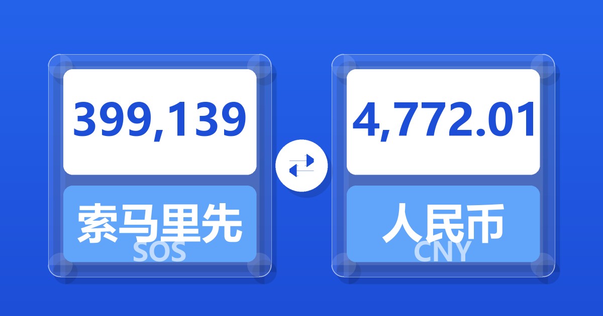 399,139索马里先令兑人民币