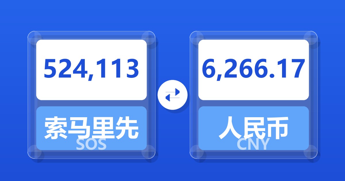 524,113索马里先令兑人民币