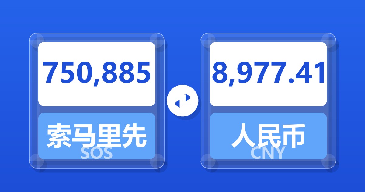 750,885索马里先令兑人民币