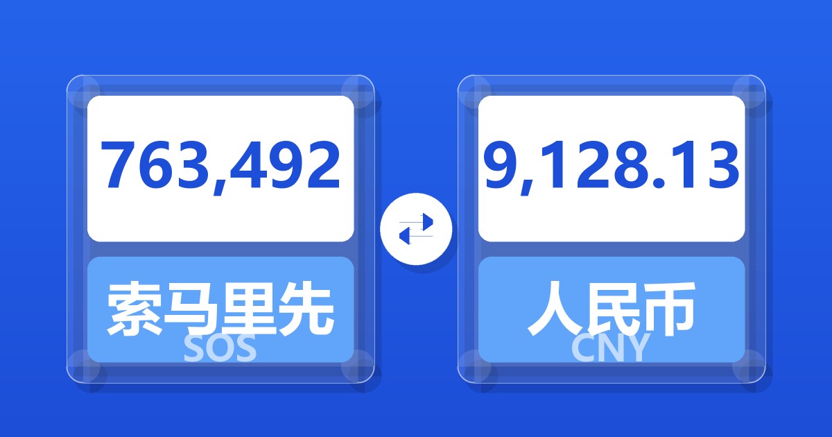 763,492索马里先令兑人民币