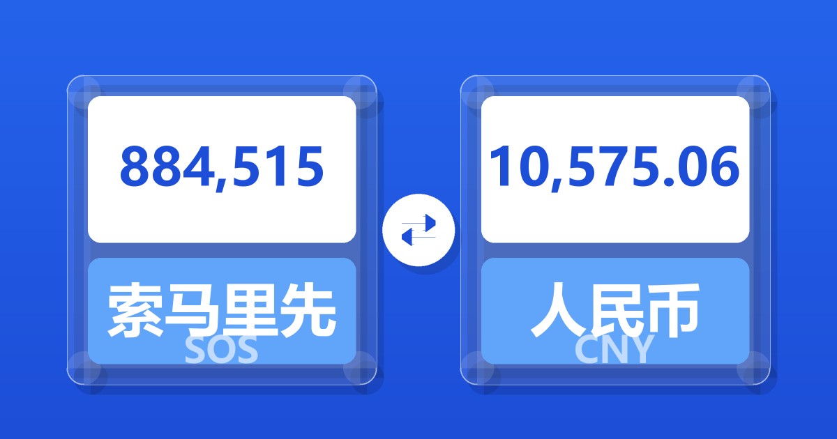 884,515索马里先令兑人民币