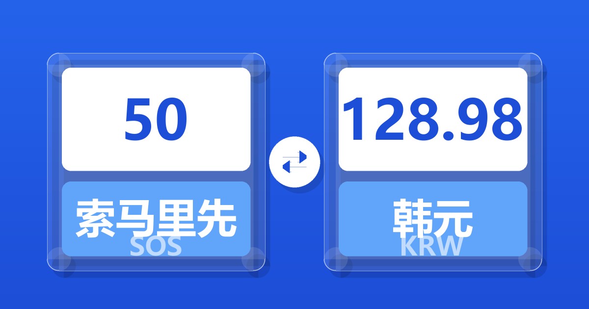 50索马里先令兑韩元