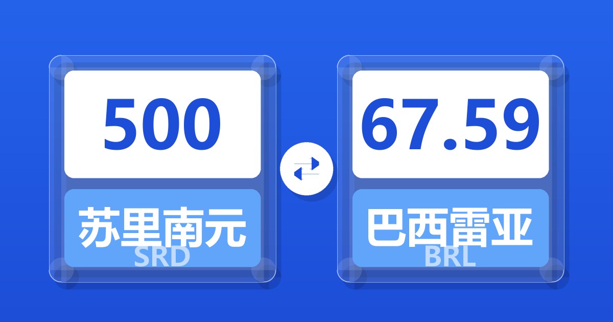 500苏里南元兑巴西雷亚尔
