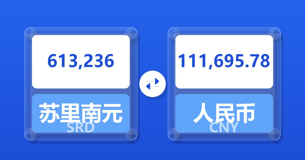 613,236苏里南元兑人民币