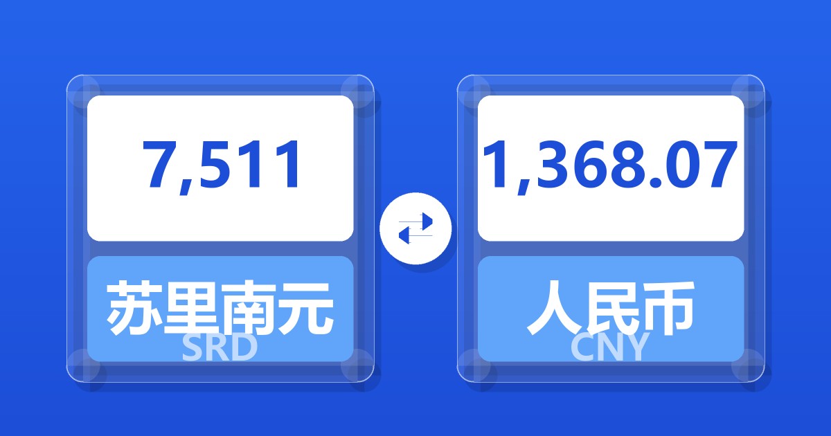 7,511苏里南元兑人民币