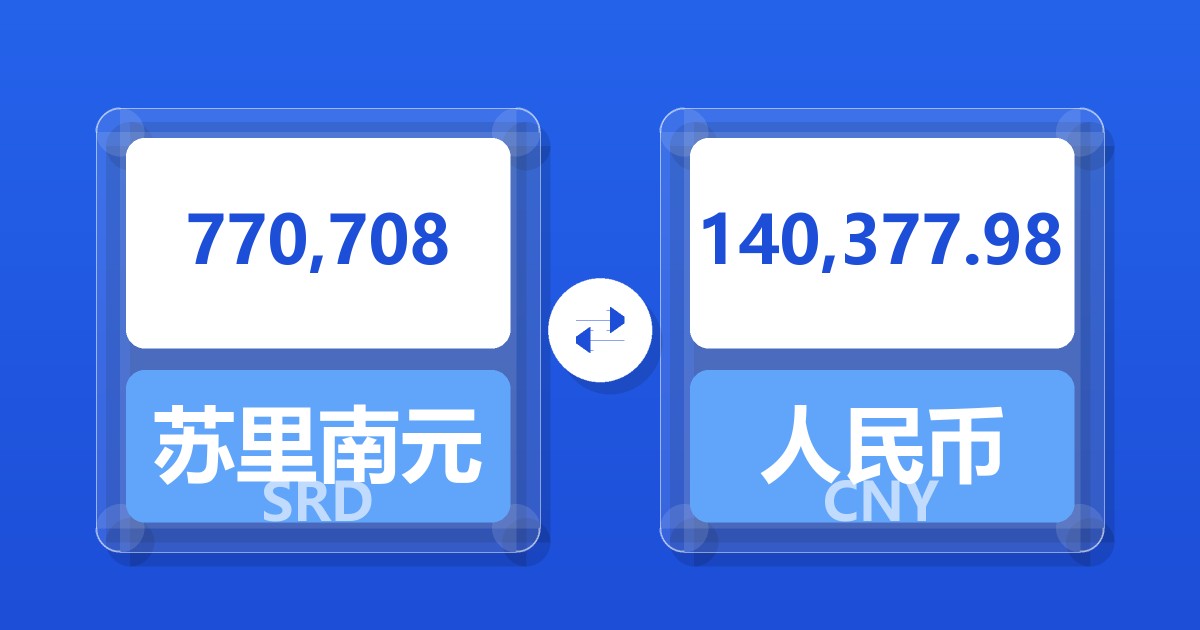 770,708苏里南元兑人民币