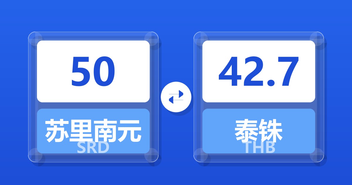50苏里南元兑泰铢