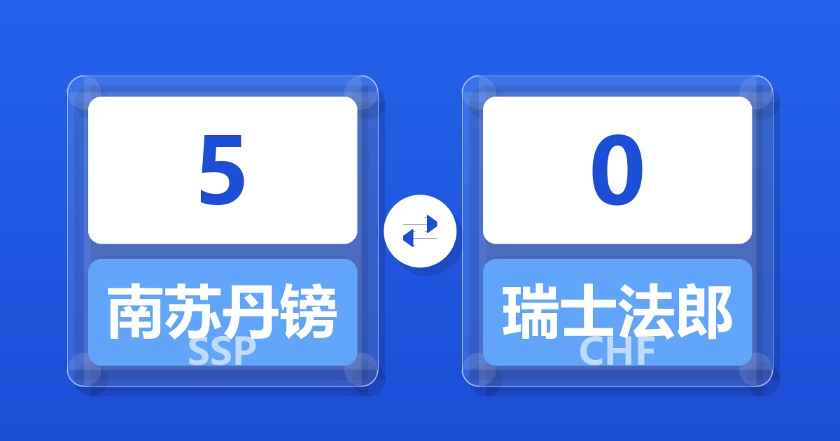 5南苏丹镑兑瑞士法郎