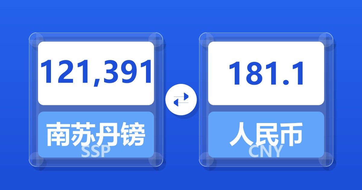 121,391南苏丹镑兑人民币