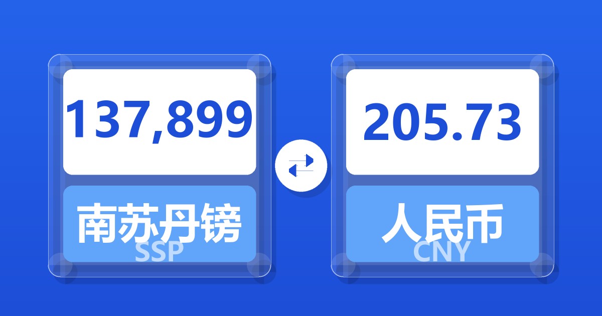 137,899南苏丹镑兑人民币