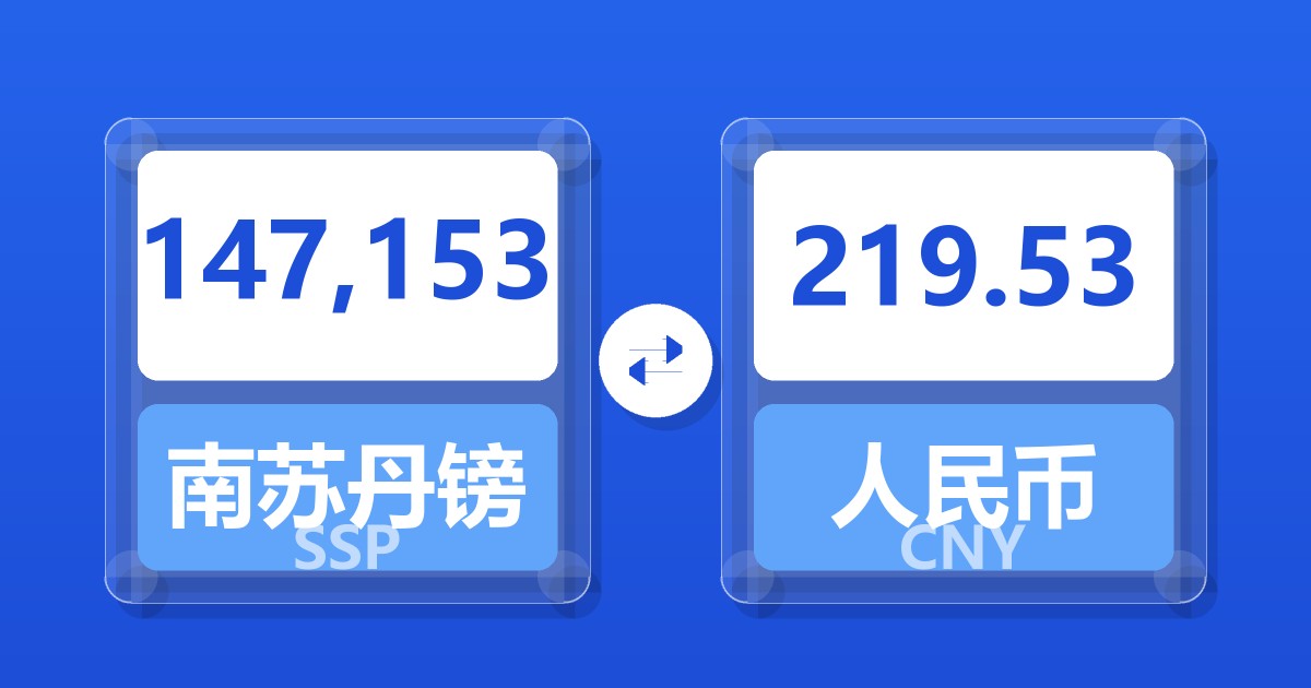 147,153南苏丹镑兑人民币
