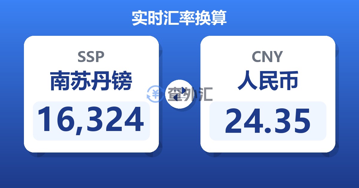 16,324南苏丹镑兑人民币