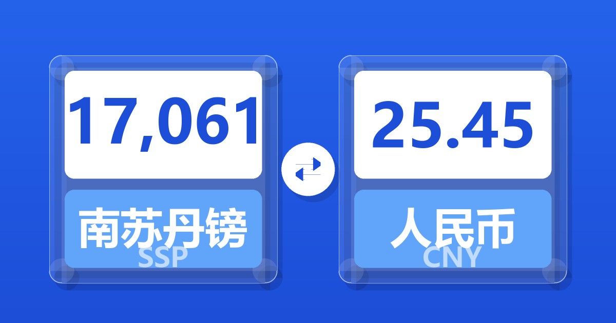 17,061南苏丹镑兑人民币