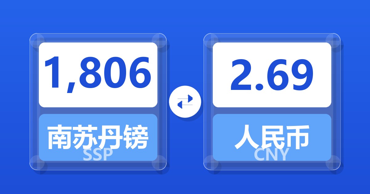 1,806南苏丹镑兑人民币