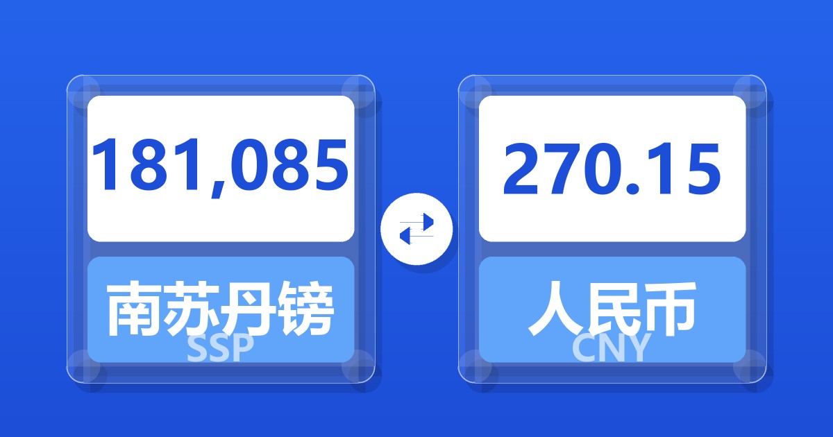 181,085南苏丹镑兑人民币