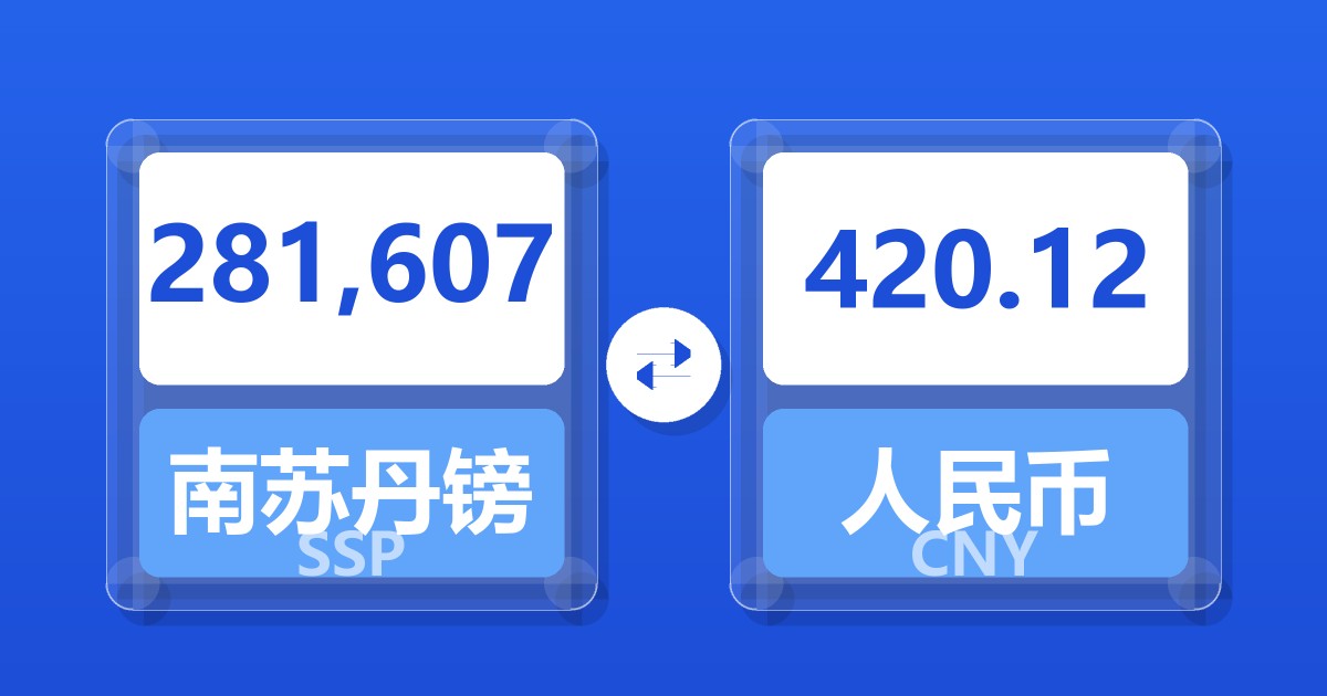 281,607南苏丹镑兑人民币