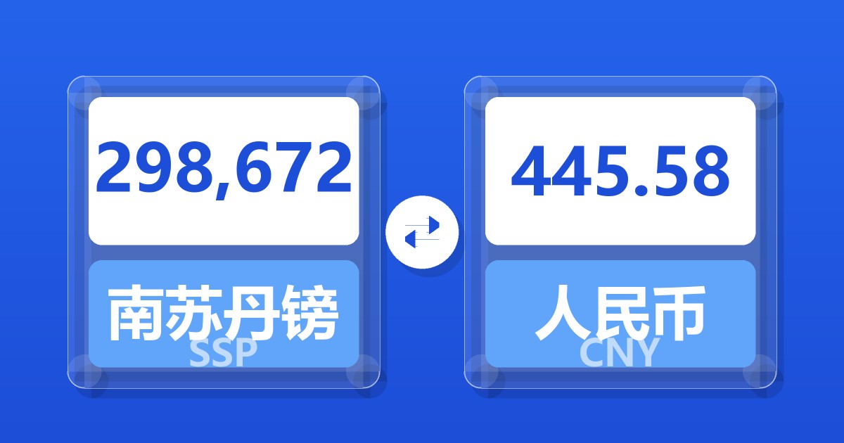 298,672南苏丹镑兑人民币