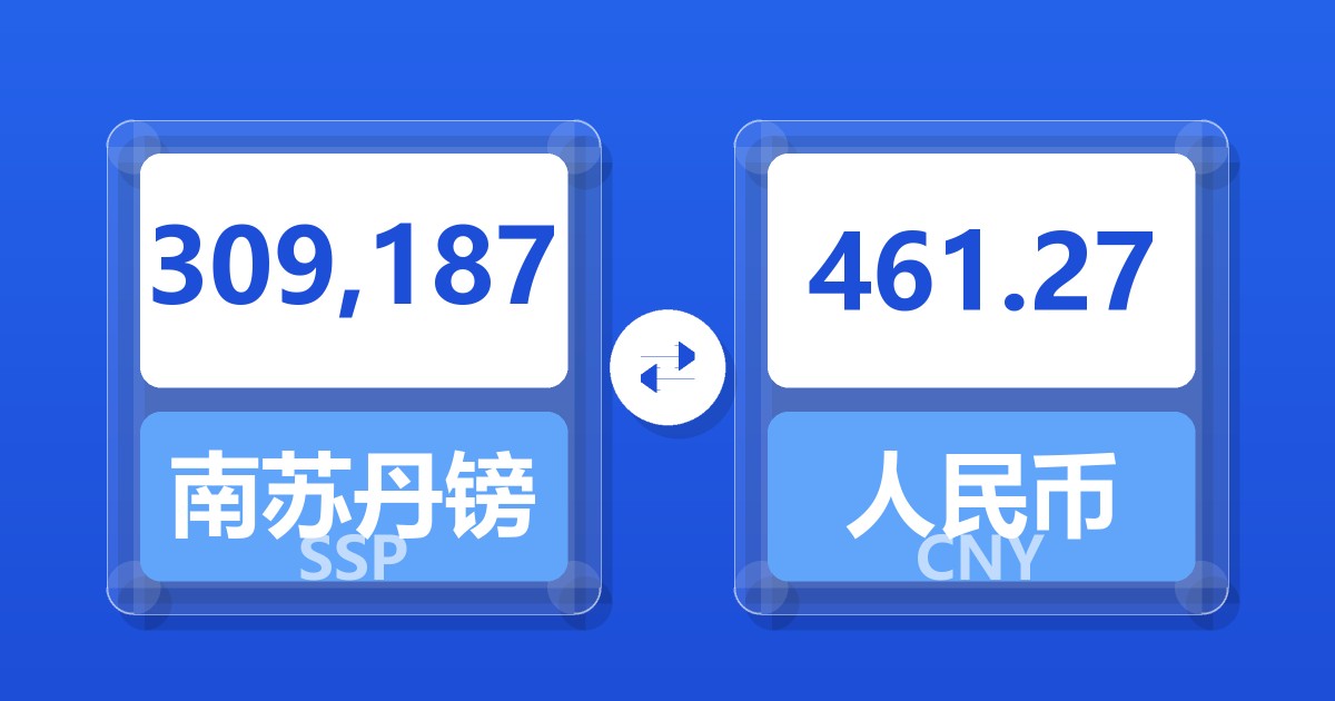 309,187南苏丹镑兑人民币