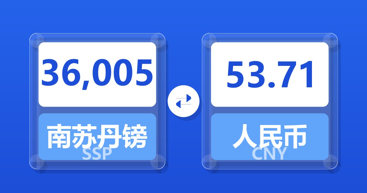 36,005南苏丹镑兑人民币