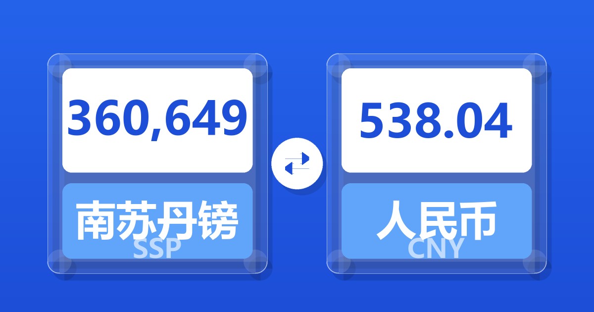 360,649南苏丹镑兑人民币