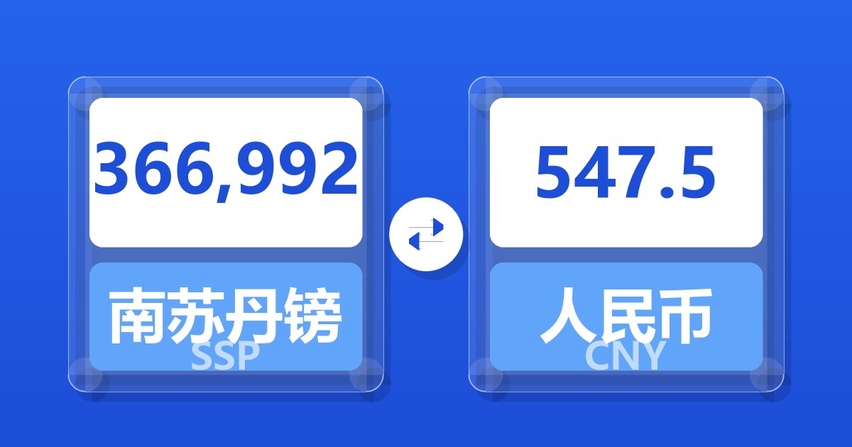 366,992南苏丹镑兑人民币