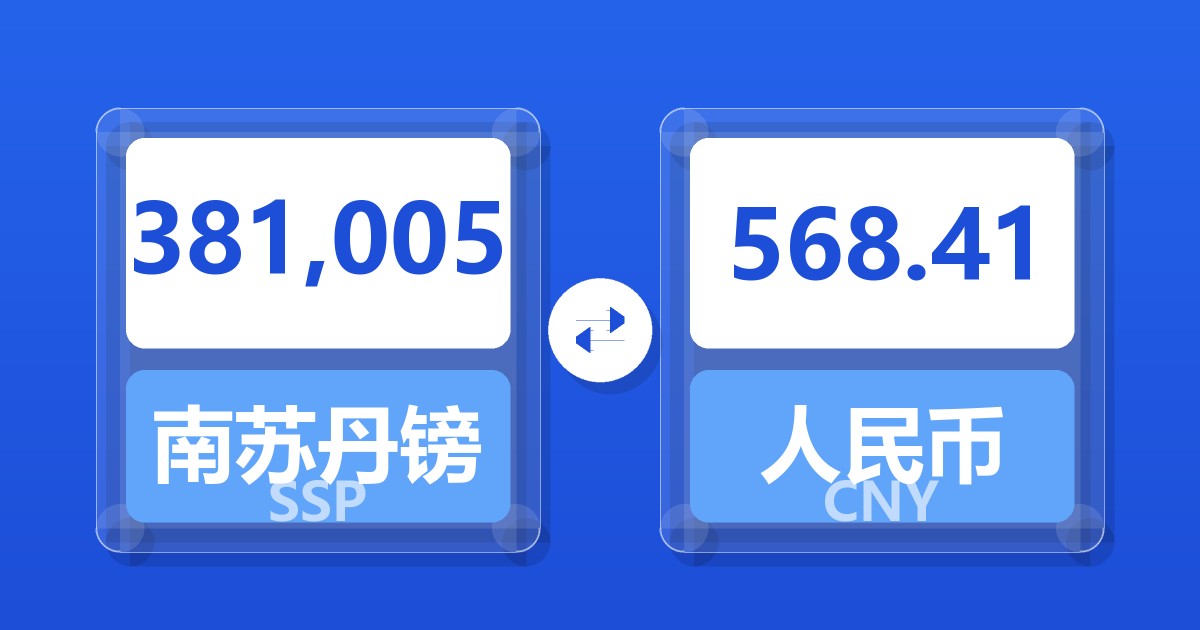 381,005南苏丹镑兑人民币