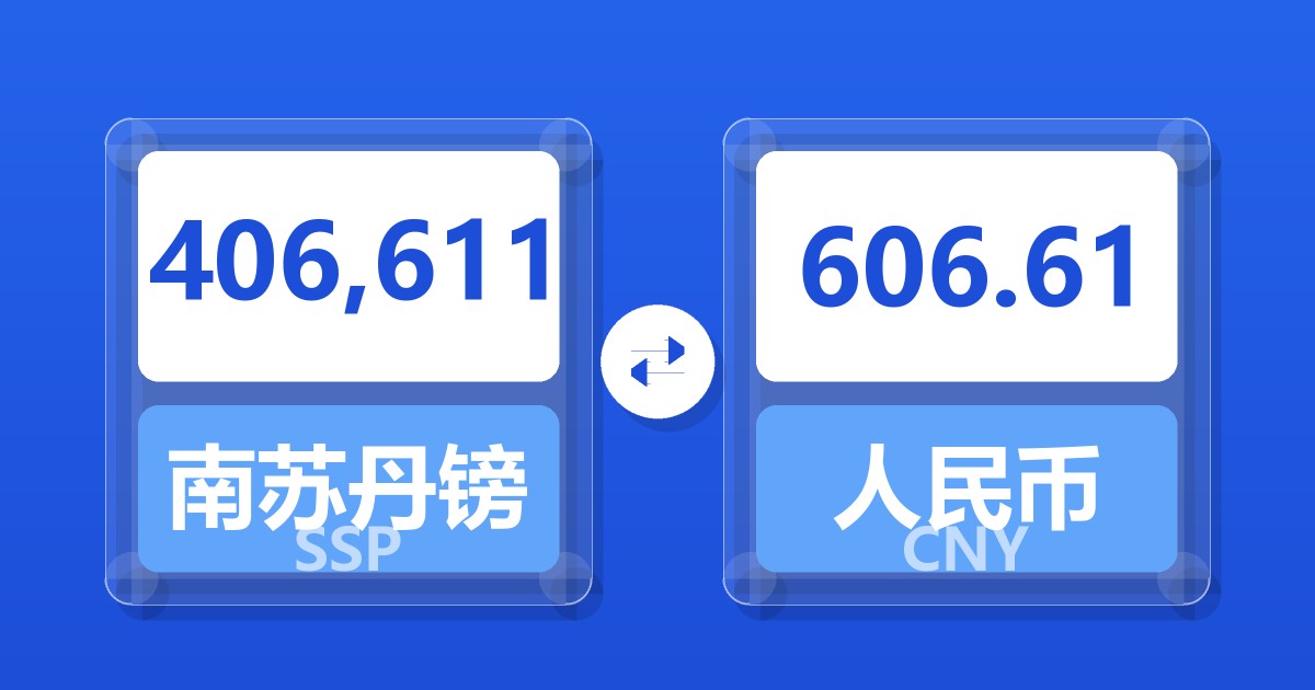 406,611南苏丹镑兑人民币