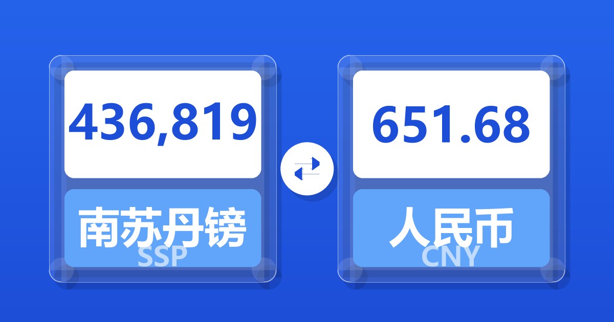 436,819南苏丹镑兑人民币