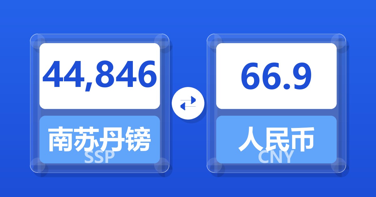 44,846南苏丹镑兑人民币